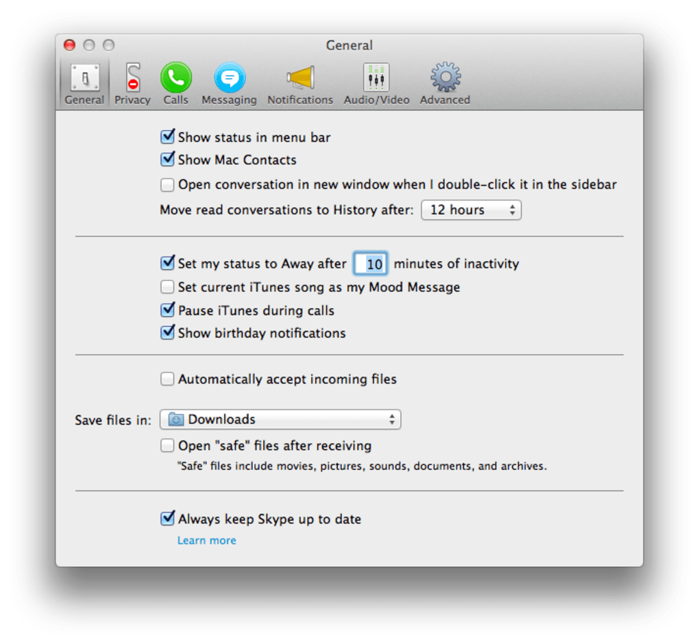 skype for mac 10.9.5